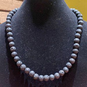 8MM Lava Stone Bead Stretchy Cord Necklace/Bracelet/Anklet